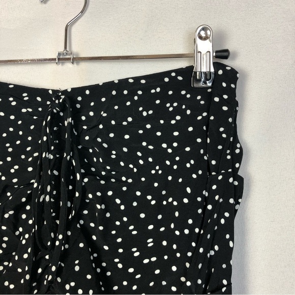 Zara Black & White Polka Dot Draped Ruched Mini Skirt XS - Picture 4 of 4